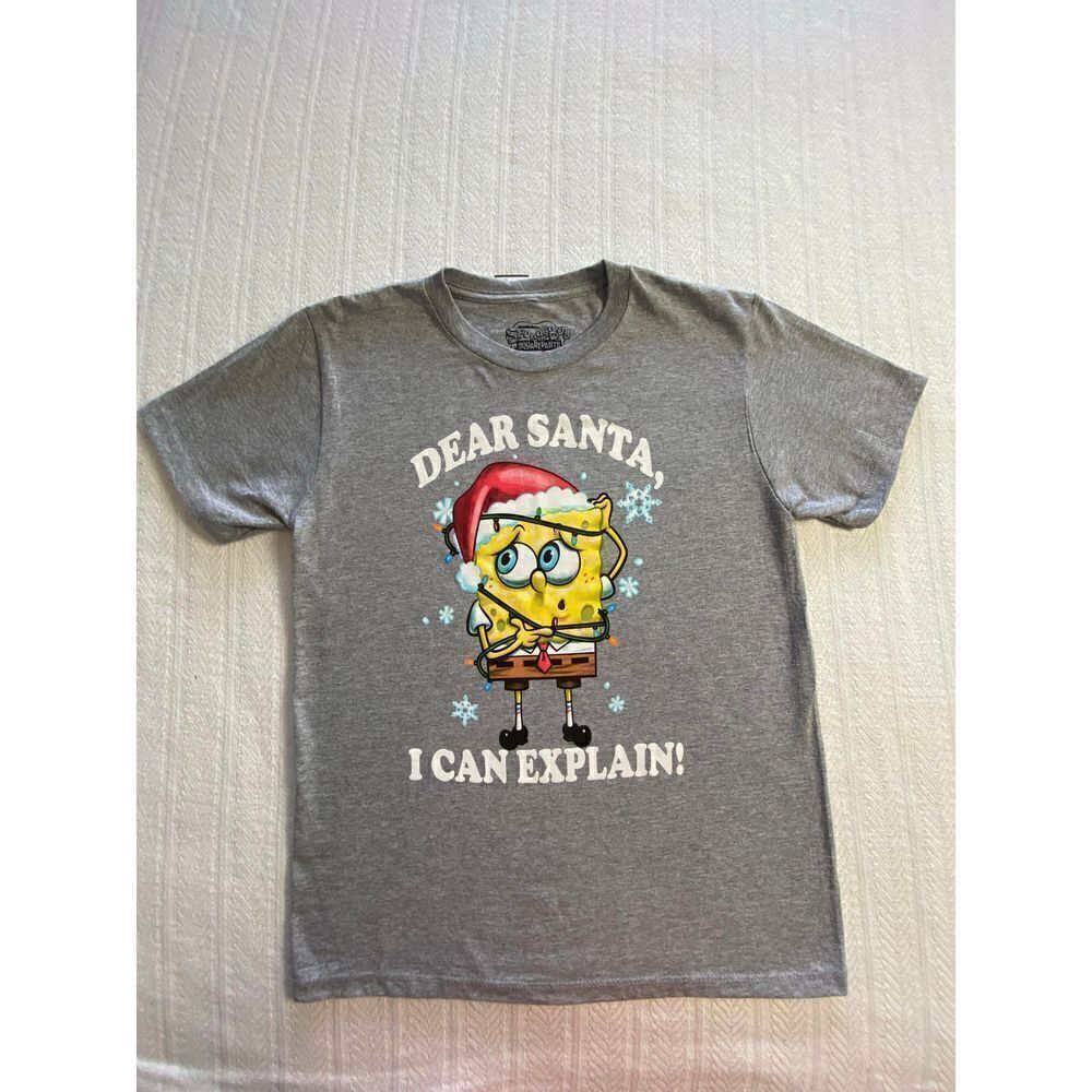 Nickelodeon SpongeBob SquarePants Boy’s Medium “Dear Santa I can Explain” Tshirt